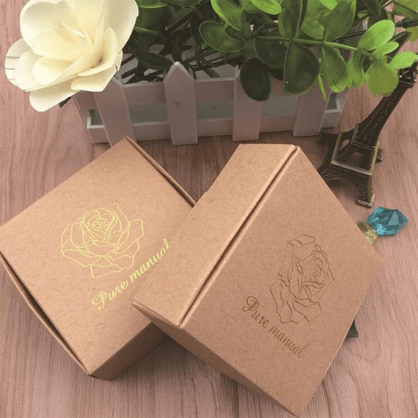 Kraft Boxes Printed With Gold Foiling